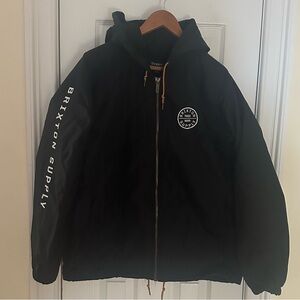 Brixton Black Hooded Jacket, Size Latge